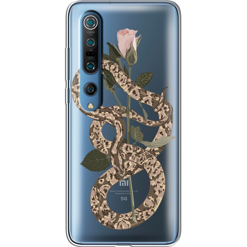 Прозрачный чехол BoxFace Xiaomi Mi 10 Pro Glamor Snake