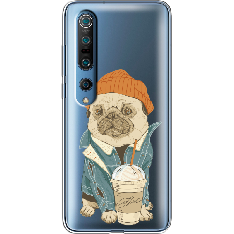 Прозрачный чехол BoxFace Xiaomi Mi 10 Pro Dog Coffeeman