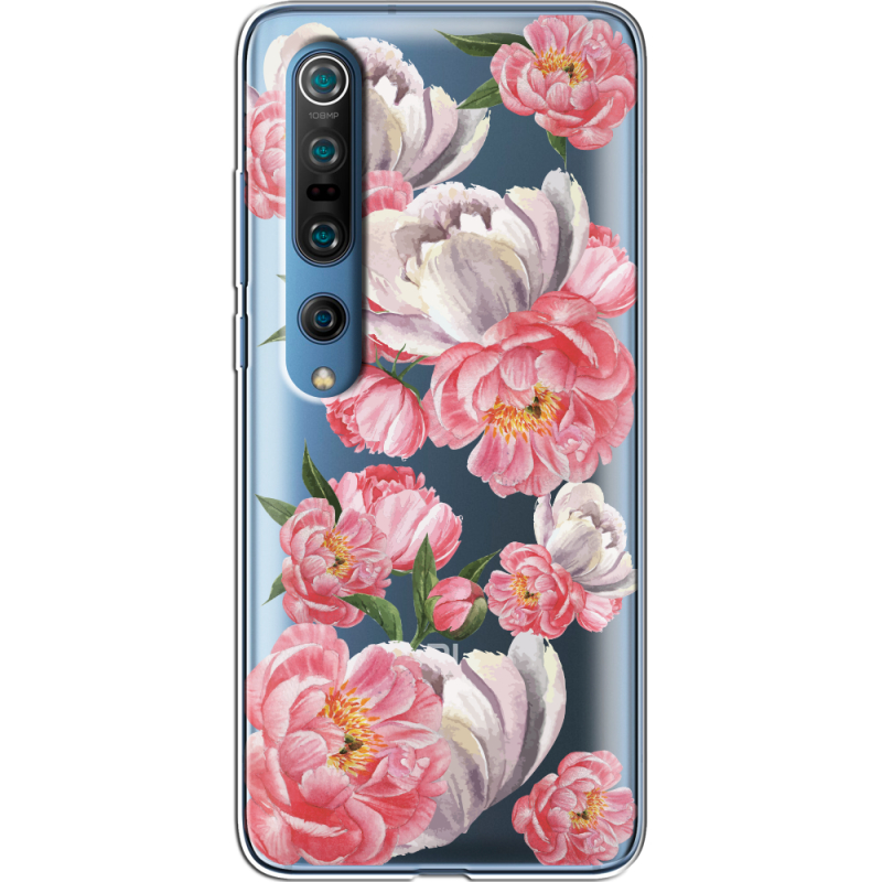 Прозрачный чехол BoxFace Xiaomi Mi 10 Pro Peony Watercolor Style