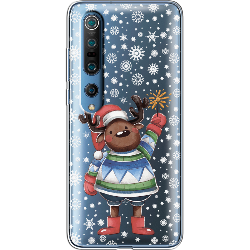 Прозрачный чехол BoxFace Xiaomi Mi 10 Pro Christmas Deer with Snow