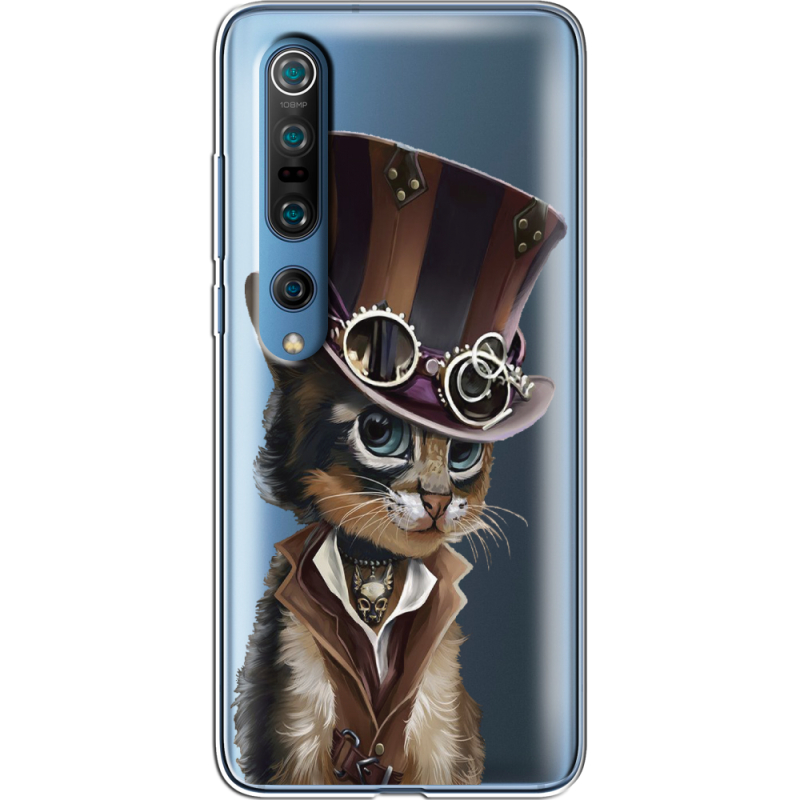 Прозрачный чехол BoxFace Xiaomi Mi 10 Pro Steampunk Cat