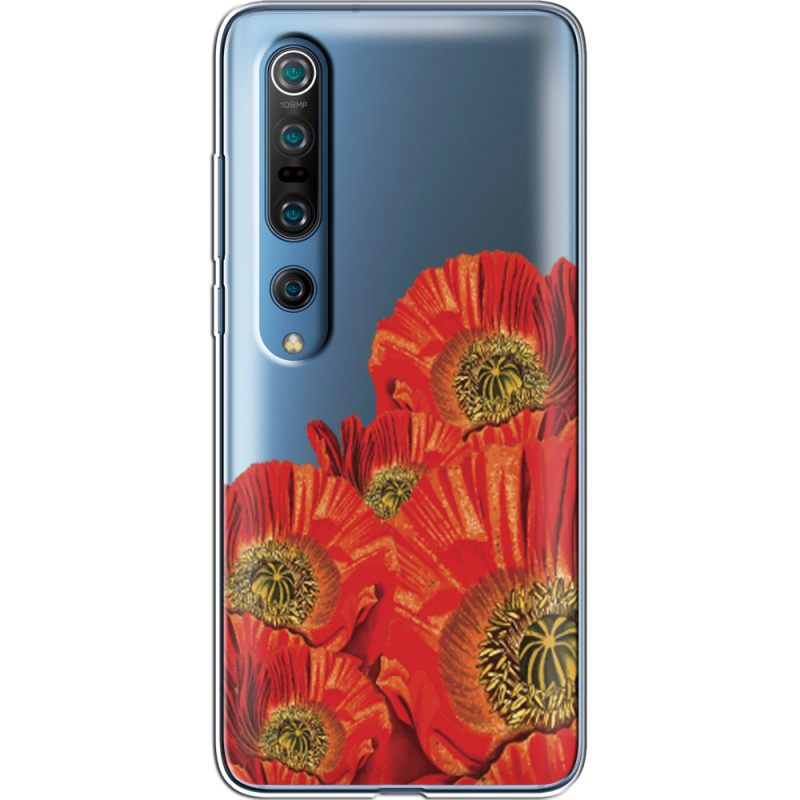 Прозрачный чехол BoxFace Xiaomi Mi 10 Pro Red Poppies