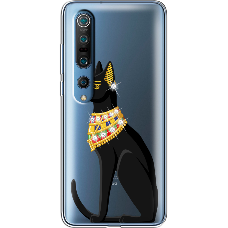 Чехол со стразами Xiaomi Mi 10 Pro Egipet Cat