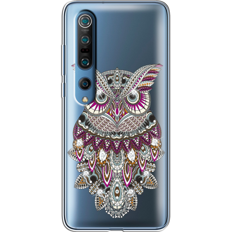 Чехол со стразами Xiaomi Mi 10 Pro Owl