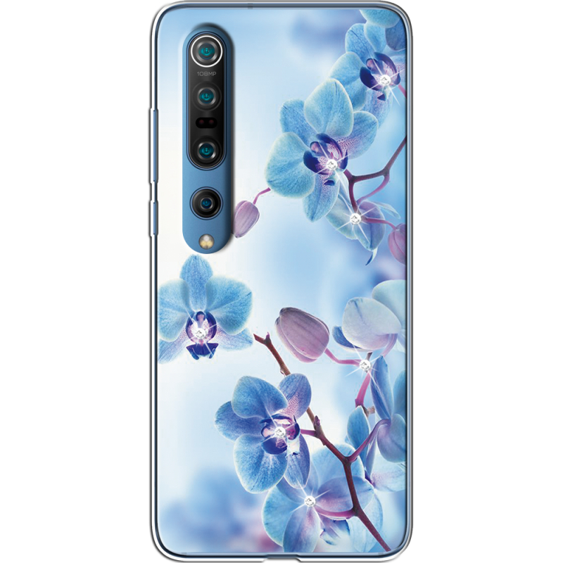 Чехол со стразами Xiaomi Mi 10 Pro Orchids