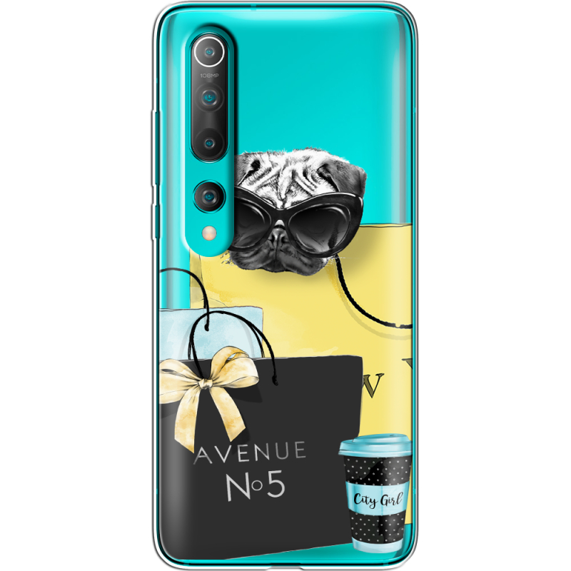 Прозрачный чехол BoxFace Xiaomi Mi 10 Fashion Pug