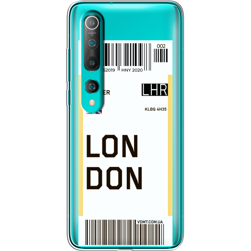 Прозрачный чехол BoxFace Xiaomi Mi 10 Ticket London