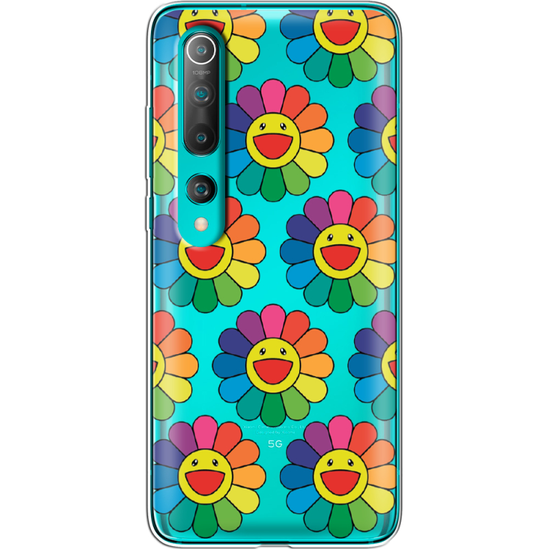 Прозрачный чехол BoxFace Xiaomi Mi 10 Hippie Flowers