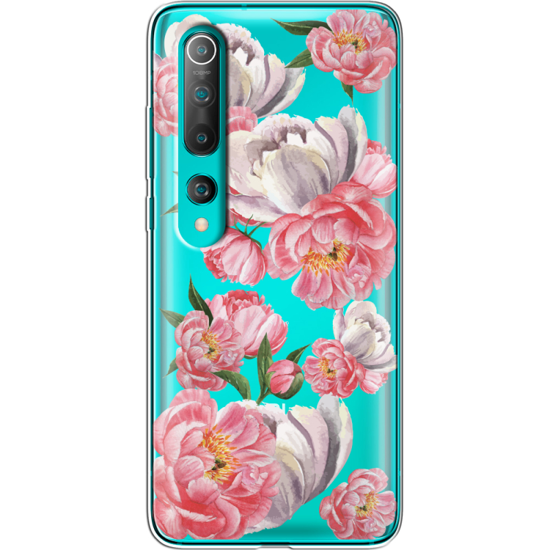 Прозрачный чехол BoxFace Xiaomi Mi 10 Peony Watercolor Style