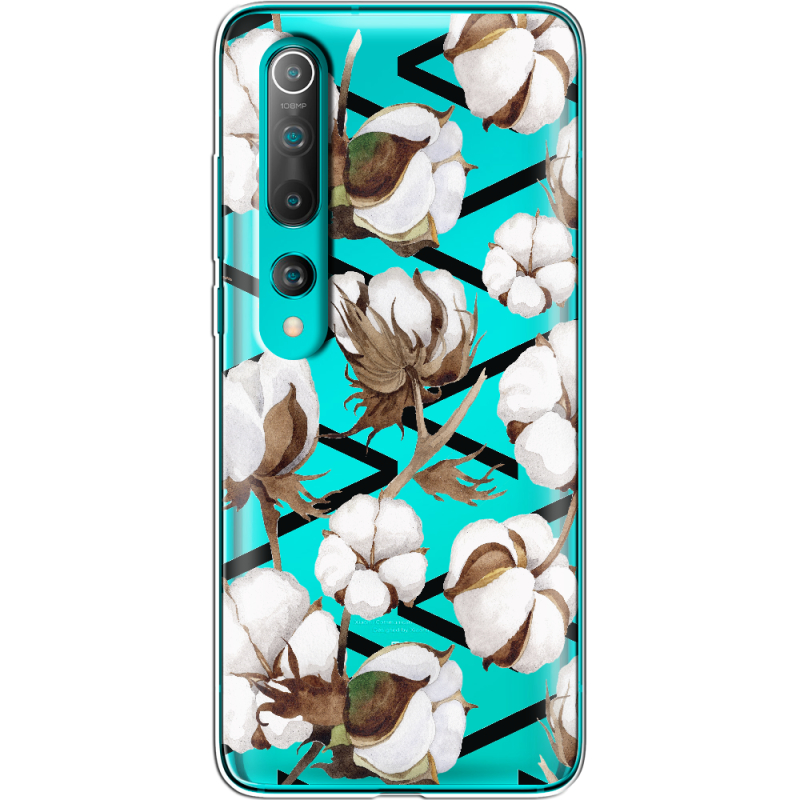 Прозрачный чехол BoxFace Xiaomi Mi 10 Cotton flowers