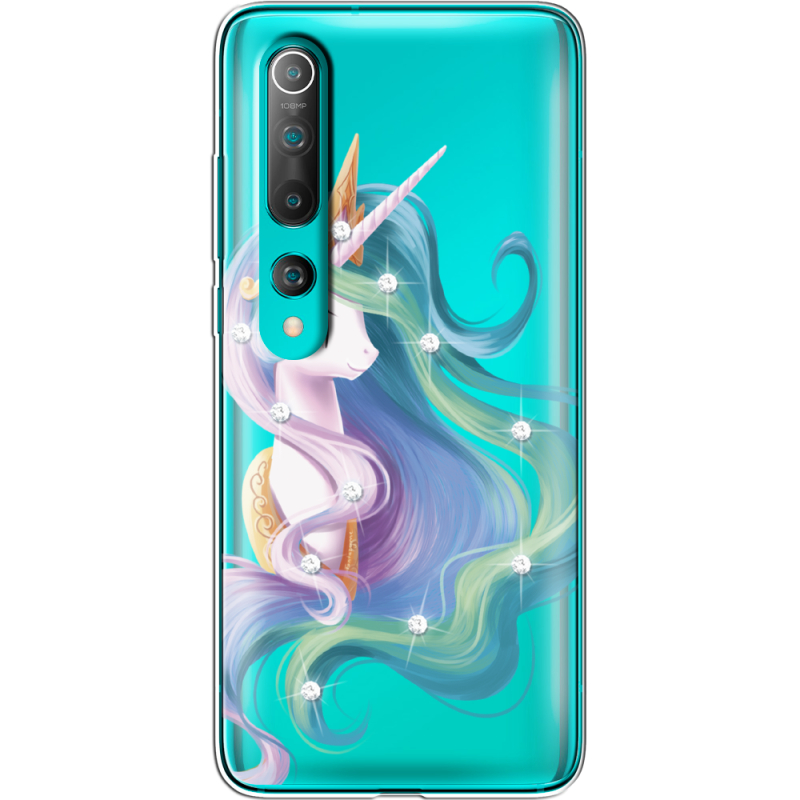 Чехол со стразами Xiaomi Mi 10 Unicorn Queen