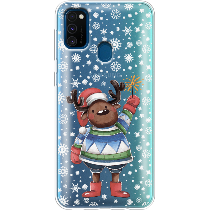 Прозрачный чехол BoxFace Samsung M215 Galaxy M21 Christmas Deer with Snow