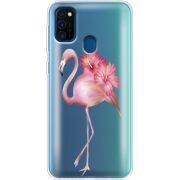 Прозрачный чехол BoxFace Samsung M215 Galaxy M21 Floral Flamingo