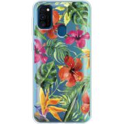 Прозрачный чехол BoxFace Samsung M215 Galaxy M21 Tropical Flowers