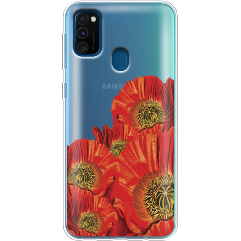 Прозрачный чехол BoxFace Samsung M215 Galaxy M21 Red Poppies