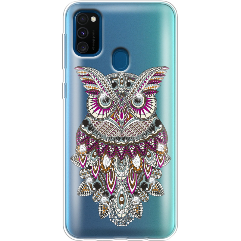 Чехол со стразами Samsung M215 Galaxy M21 Owl