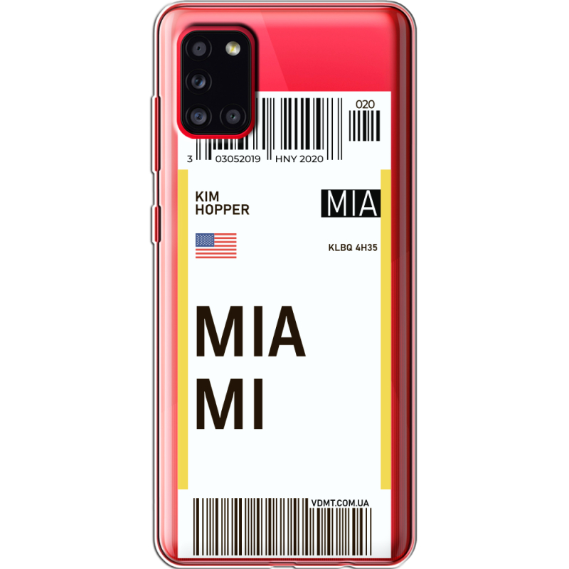 Прозрачный чехол BoxFace Samsung A315 Galaxy A31 Ticket Miami