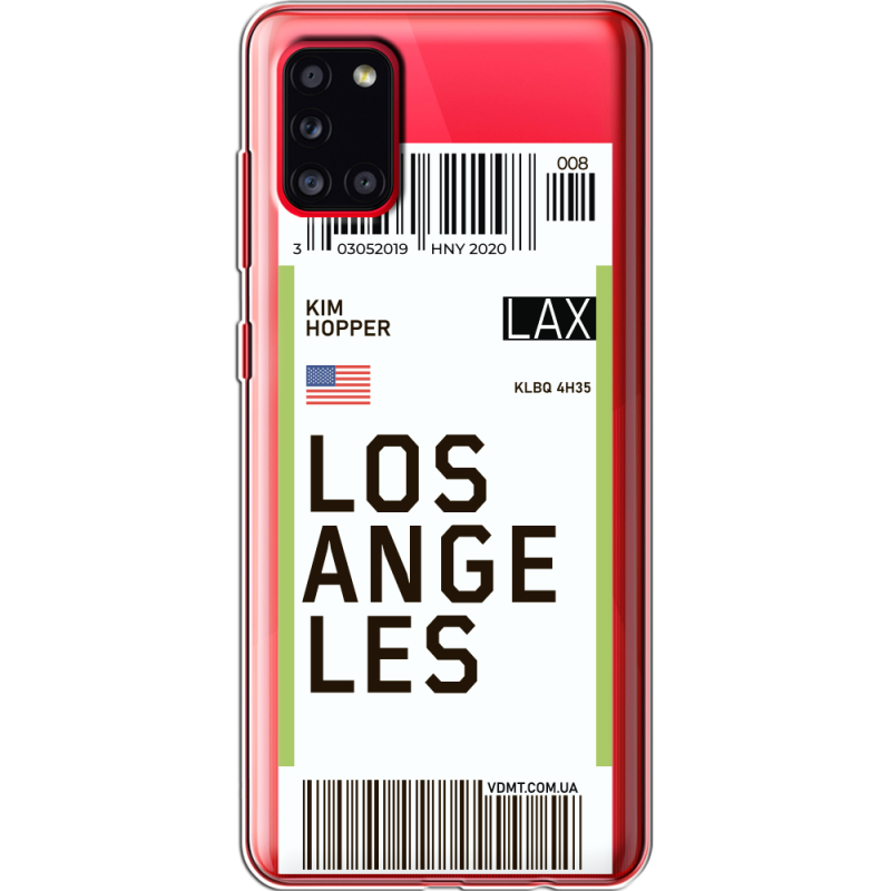 Прозрачный чехол BoxFace Samsung A315 Galaxy A31 Ticket Los Angeles