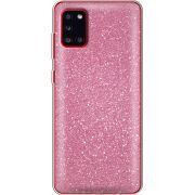 Чехол с блёстками Samsung A315 Galaxy A31 Розовый