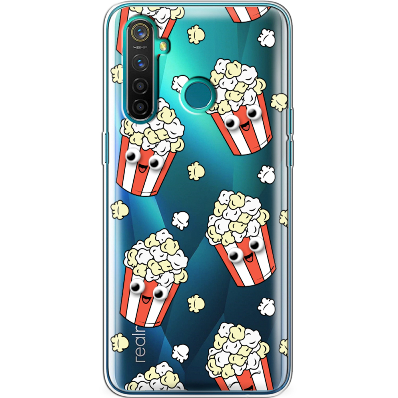 Прозрачный чехол BoxFace Realme 5 Pro с 3D-глазками Popcorn