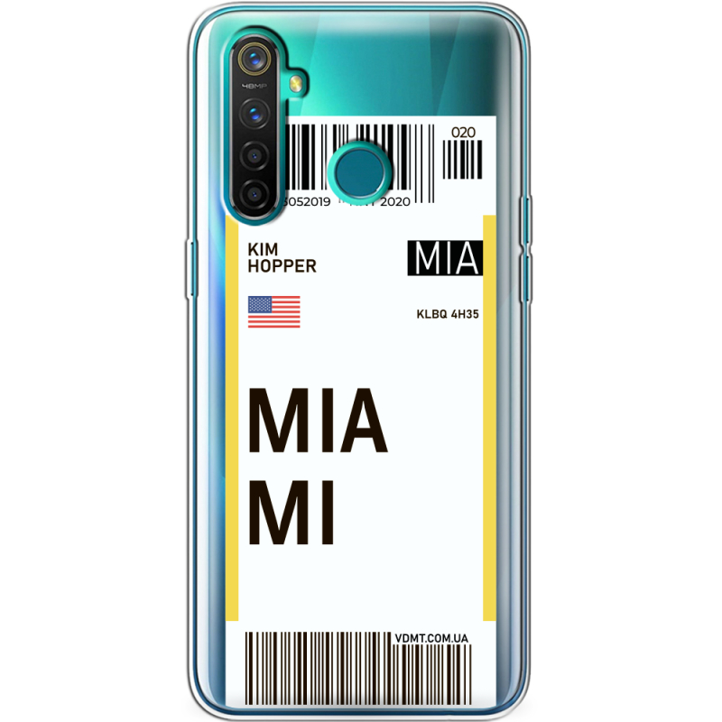 Прозрачный чехол BoxFace Realme 5 Pro Ticket Miami