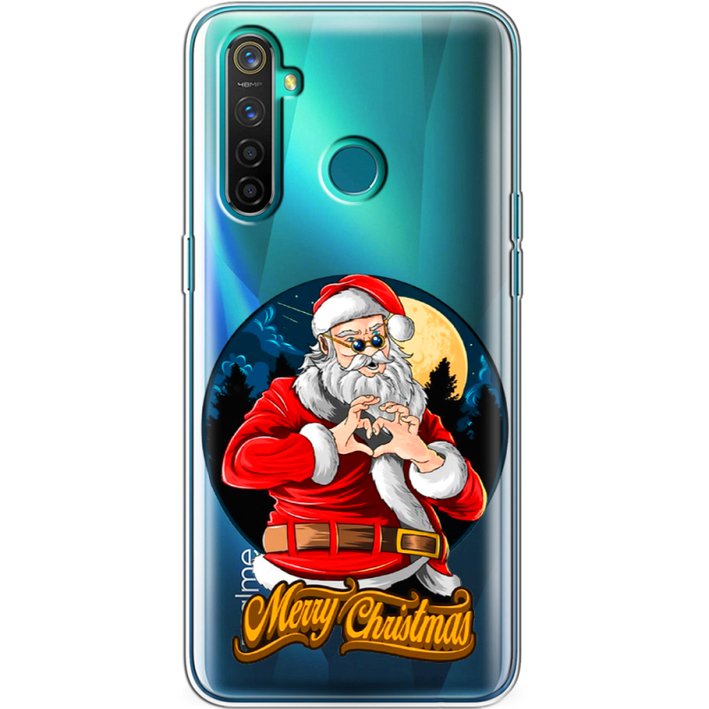 Прозрачный чехол BoxFace Realme 5 Pro Cool Santa