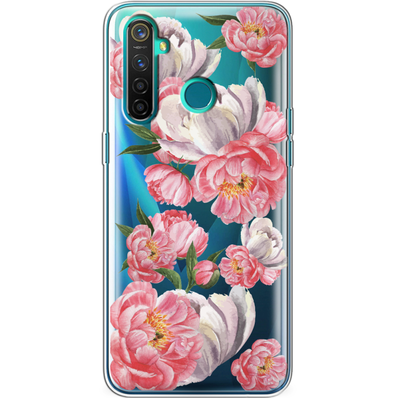 Прозрачный чехол BoxFace Realme 5 Pro Peony Watercolor Style