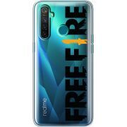 Прозрачный чехол BoxFace Realme 5 Pro Free Fire Black Logo