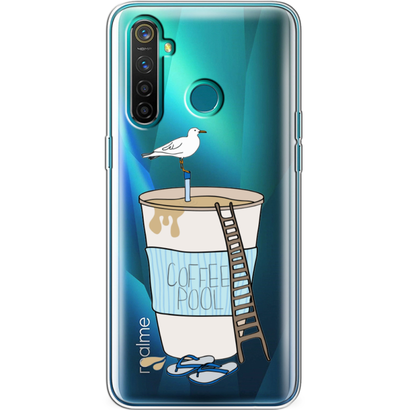 Прозрачный чехол BoxFace Realme 5 Pro Segull in Cofee Pool