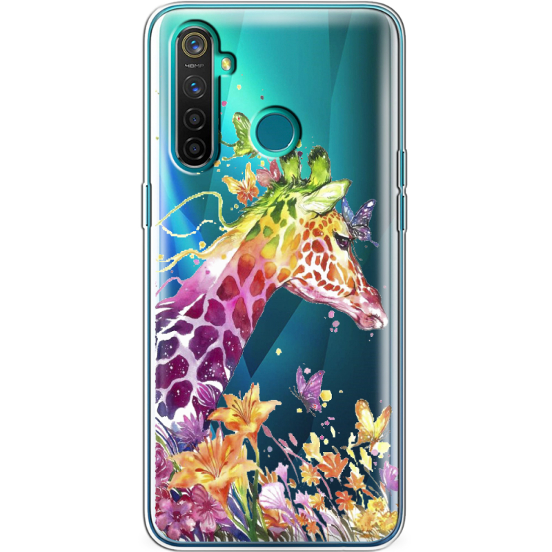 Прозрачный чехол BoxFace Realme 5 Pro Colorful Giraffe