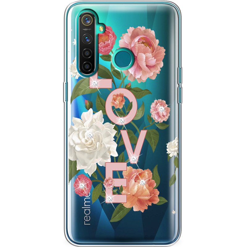 Чехол со стразами Realme 5 Pro Love