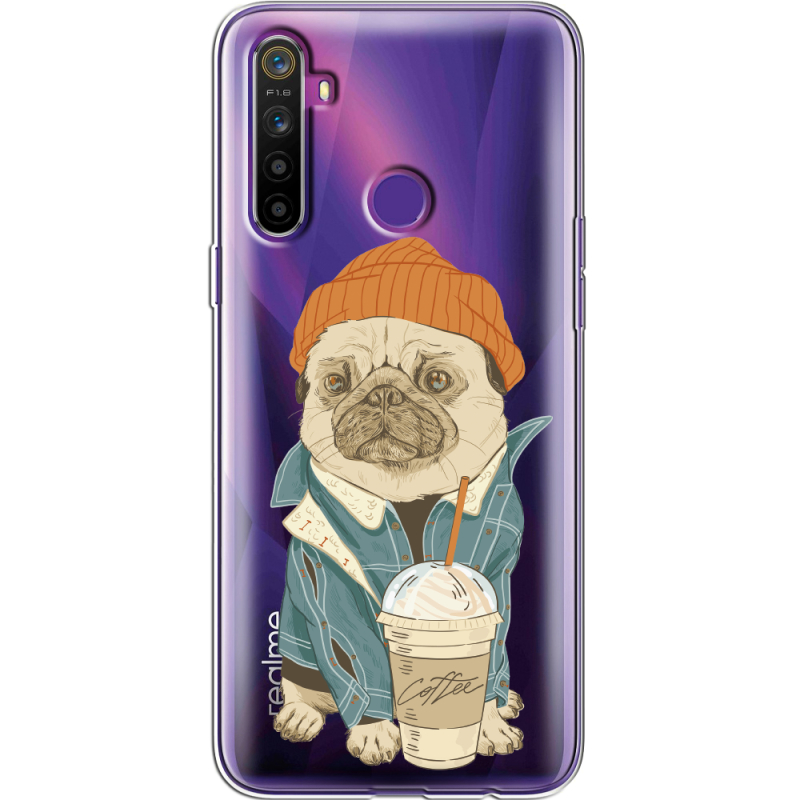 Прозрачный чехол BoxFace Realme 5 / 6i Dog Coffeeman