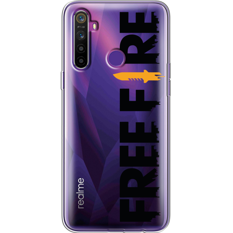 Прозрачный чехол BoxFace Realme 5 / 6i Free Fire Black Logo