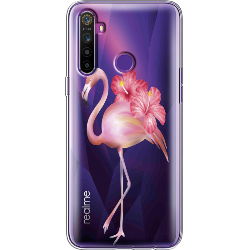 Прозрачный чехол BoxFace Realme 5 / 6i Floral Flamingo