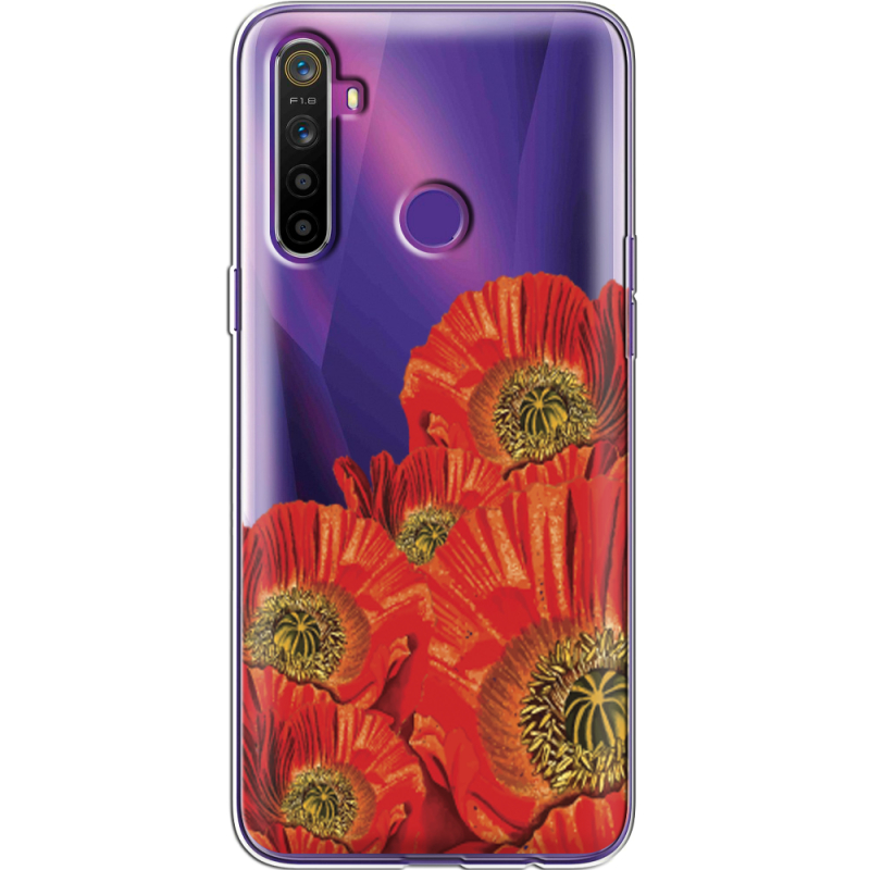 Прозрачный чехол BoxFace Realme 5 / 6i Red Poppies