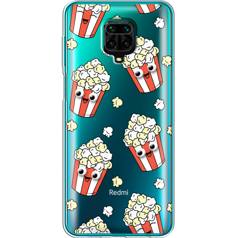 Прозрачный чехол BoxFace Xiaomi Redmi Note 9S с 3D-глазками Popcorn