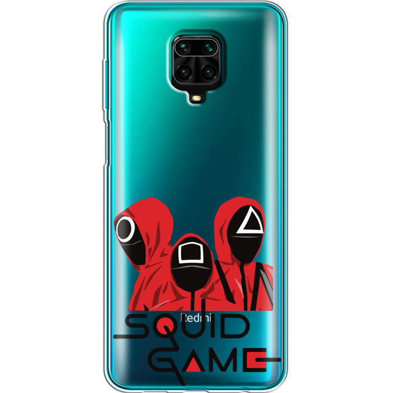 Прозрачный чехол BoxFace Xiaomi Redmi Note 9S siquid game люди в красном