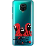 Прозрачный чехол BoxFace Xiaomi Redmi Note 9S siquid game люди в красном