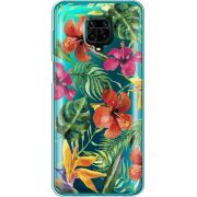 Прозрачный чехол BoxFace Xiaomi Redmi Note 9S Tropical Flowers