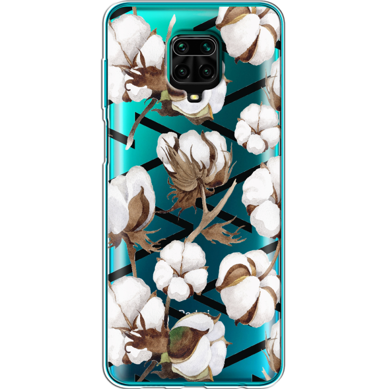 Прозрачный чехол BoxFace Xiaomi Redmi Note 9S Cotton flowers