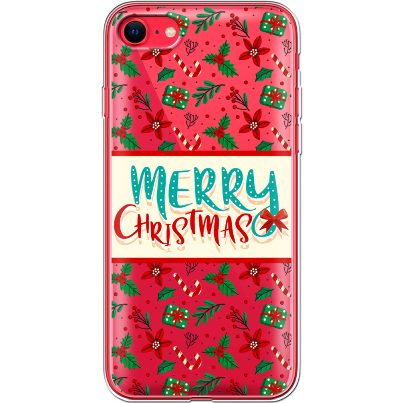 Прозрачный чехол BoxFace Apple iPhone SE (2020) Vintage Christmas Pattern