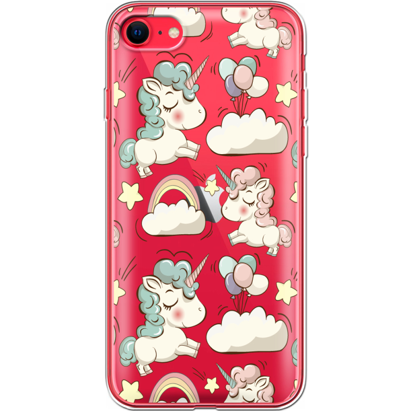 Прозрачный чехол BoxFace Apple iPhone SE (2020) Unicorns