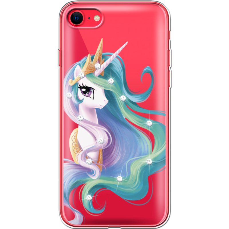 Чехол со стразами Apple iPhone SE (2020) Unicorn Queen