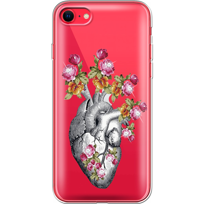 Чехол со стразами Apple iPhone SE (2020) Heart