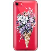 Чехол со стразами Apple iPhone SE (2020) Ice Cream Flowers