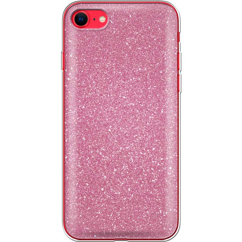 Чехол с блёстками Apple iPhone SE (2020) Розовый