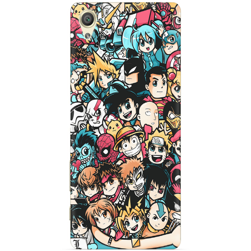 Чехол Uprint Sony Xperia X F5122 Anime Stickers