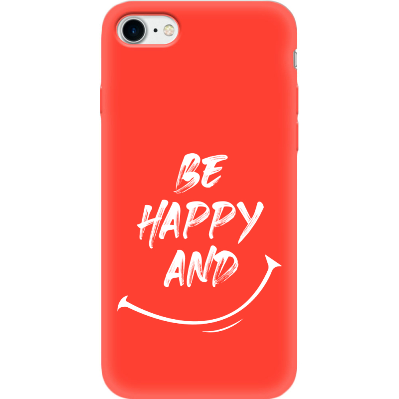 Красный чехол BoxFace Apple iPhone SE (2020) be happy and