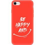 Красный чехол BoxFace Apple iPhone SE (2020) be happy and