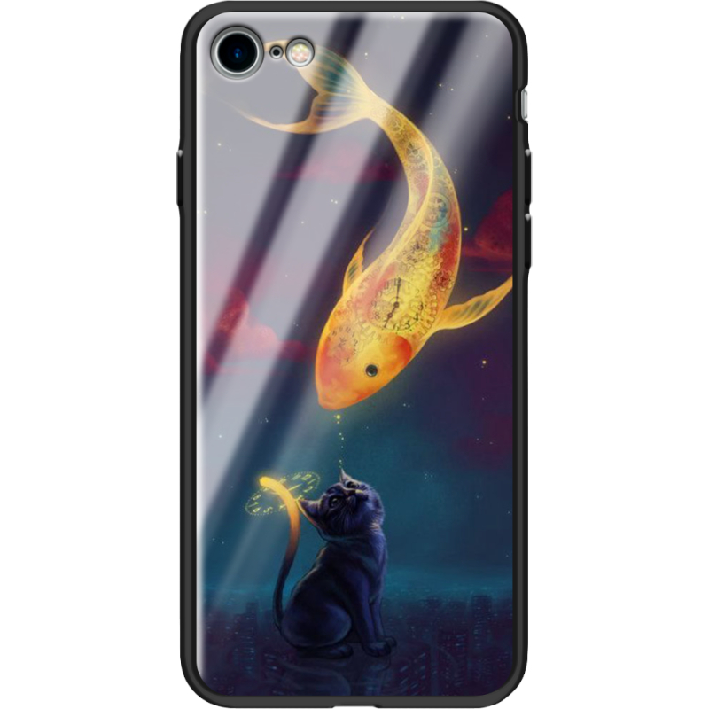 Защитный чехол BoxFace Glossy Panel Apple iPhone SE (2020) Kitten And Fish